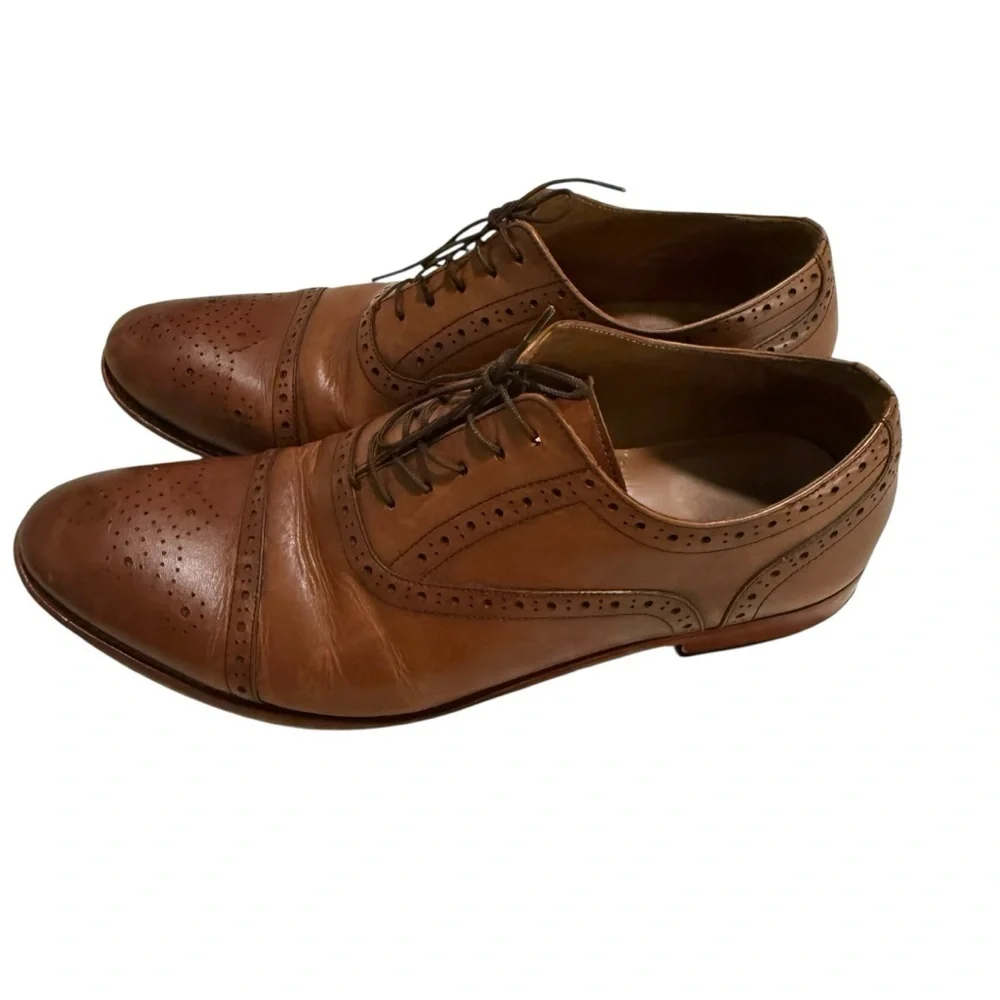 Warfield & Grand Men’s Oxford Dress Shoes Size US 13 Chestnut Leather Captoe